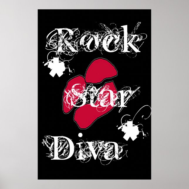 Poster "Rock Star Diva in Black" (Vorne)