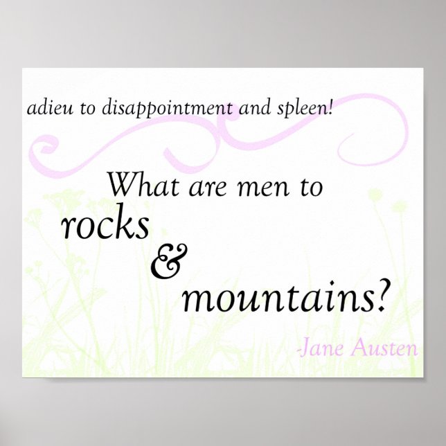Poster "Rocks and Mountains" - Stolz und Vorurteil (Vorne)