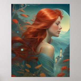 Poster - Rothaarige Frau