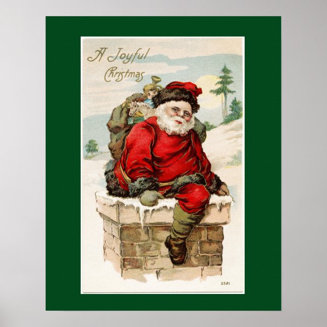 Poster Santa Claus Chimney Weihnachten (Vorne)