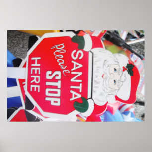 Poster Santa & Stopp Hier Unterschreiben