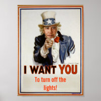 Poster "Schalten Sie die Lichter aus"