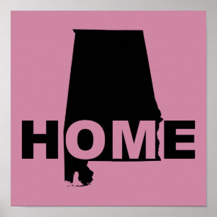 Poster Schild Alabama - Zuhause fern vom Staat