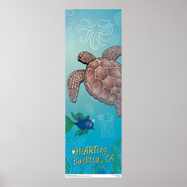 Poster - Schildkrötenschwimmer - Buellton.Art (Vorne)