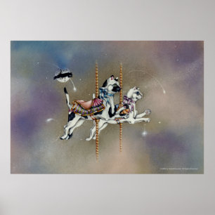 Poster, schöne Kunst - Karussellkatzen Poster