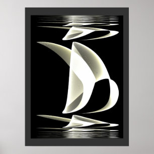 Poster Schwarz-Weiß-Stil Reflexion 2