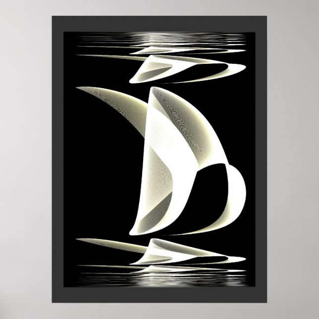 Poster Schwarz-Weiß-Stil Reflexion 2 (Vorne)