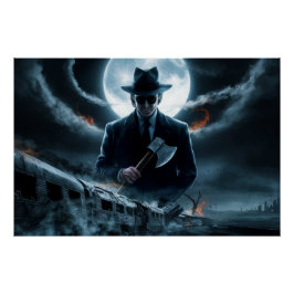 Poster Schwarzer Mann Zug 03