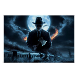 Poster Schwarzer Mann Zug 10