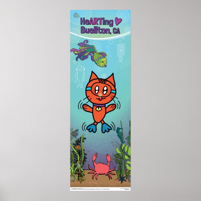 Poster - Scuba Cat - Buellton.Art (Vorne)