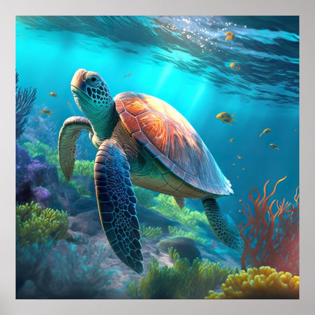 Poster Sea Turtle (Vorne)