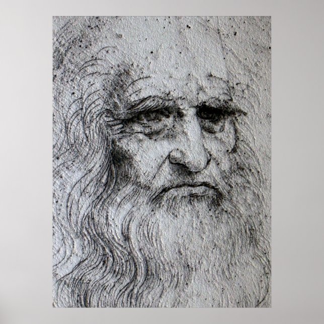 Poster - Selbstporträt Leonardo Da Vinci (Vorne)
