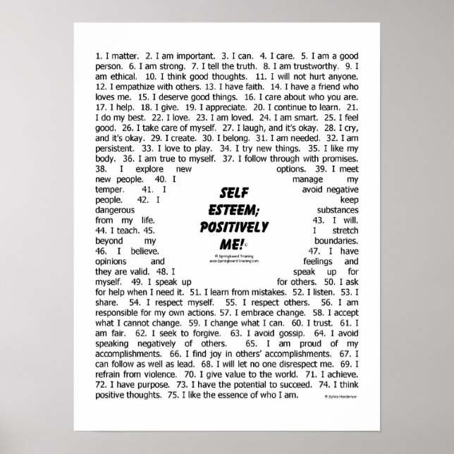 Poster: "Self Esteem_Positive Me" Poster (Vorne)