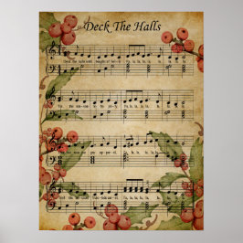 Poster-Sheet Music Art-Deck the Halls Poster