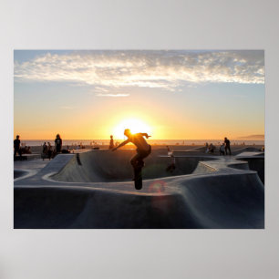 Poster Skateboard Park Sunset Skateboard Cali