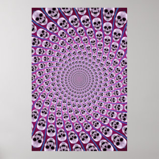 Poster: Skull Spirale: Trippy Design: Lila Violet Poster
