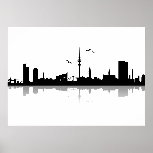 Poster Skyline Hamburg (Vorne)