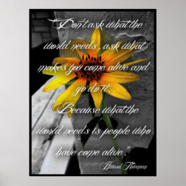 Poster, Sonnenblume Howard Thurman Zitat Poster