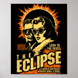 Poster Sonnenfinsternis Vintage Science-Fiction