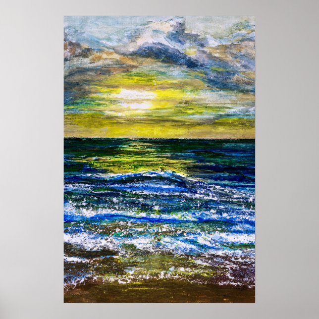 Poster - Sonnenuntergang am Meer (Vorne)