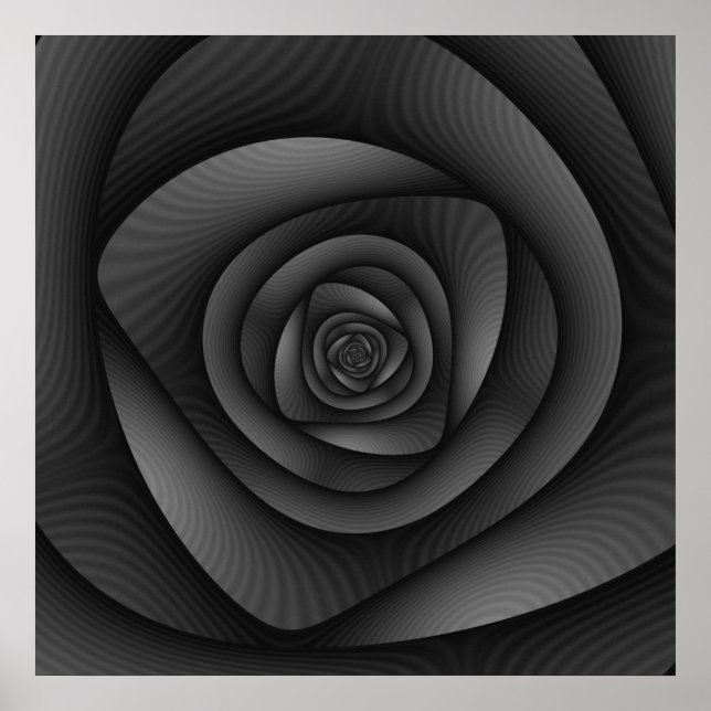 Poster Spiral Labyrinth in Monochrom (Vorne)