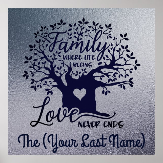 Poster Square 24x24 Familie und Liebe (Vorne)