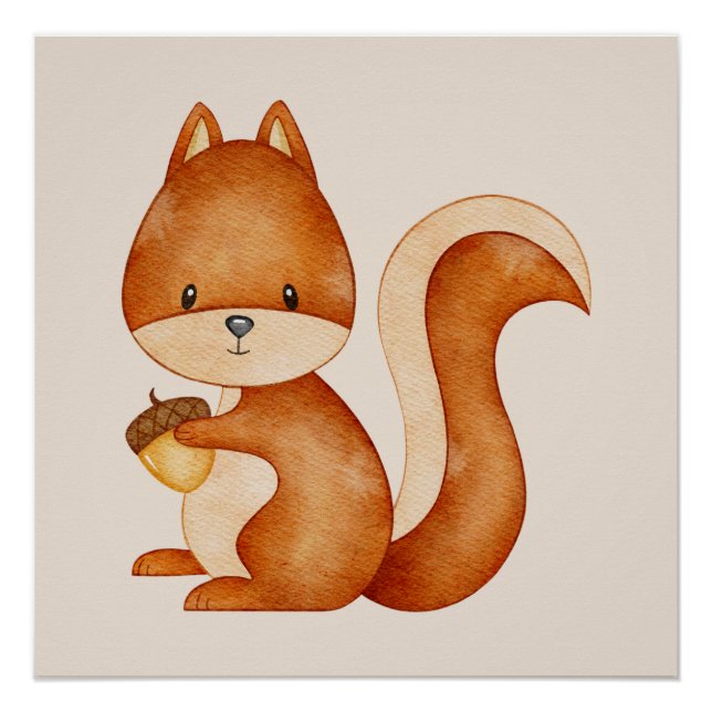Poster Squirrel - decoração quarto infantil bebê (Vorderseite)