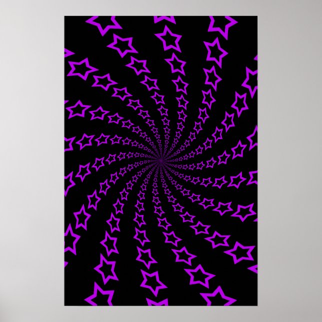 Poster: Star Spiral: Lila & schwarz Poster (Vorne)