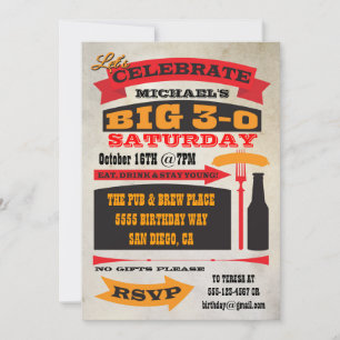 Poster Stil BIG 30 Geburtstags-Einladungen Einladung