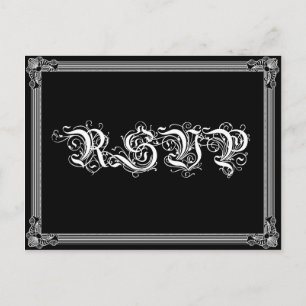 Poster Stil Rosa & Schwarz DIY RSVP Postkarte
