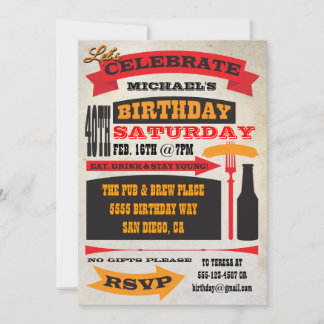 Poster Style 40. Geburtstag Feier Einladungen