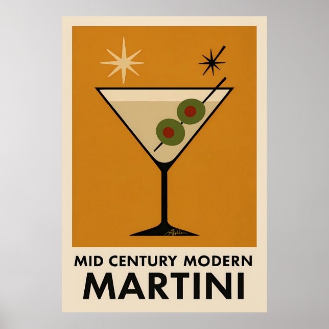 Poster Style Mid Century Modern Martini (Vorne)