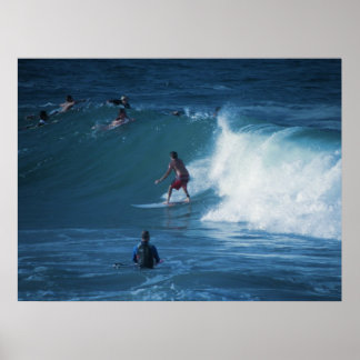 Poster Surfer Rainbow Bay Australien