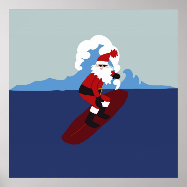 Poster- Surfing Santa! Poster (Vorne)