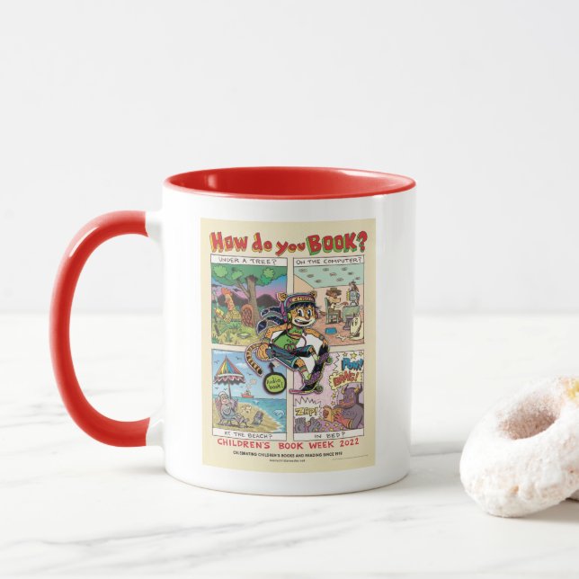 Poster-Tasse der Kinderbuchwoche 2022 Tasse (Mit Donut)