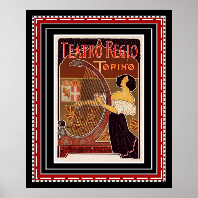 Poster Teatro Regio Turin Kunst, Dichtung und Musi (Vorne)