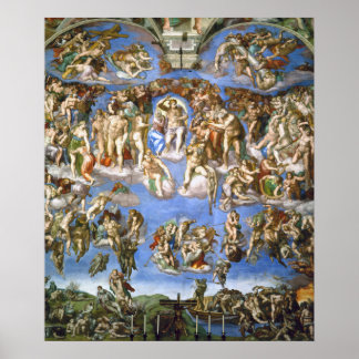 Poster The Last Judge Fresco von Michelangelo