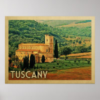 Poster Toskana Italien Vintage Reisen