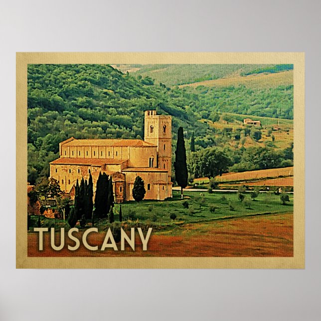 Poster Toskana Italien Vintage Reisen (Vorne)