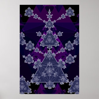Poster: Triangle Fraktal: Blueprint of Geometry Poster