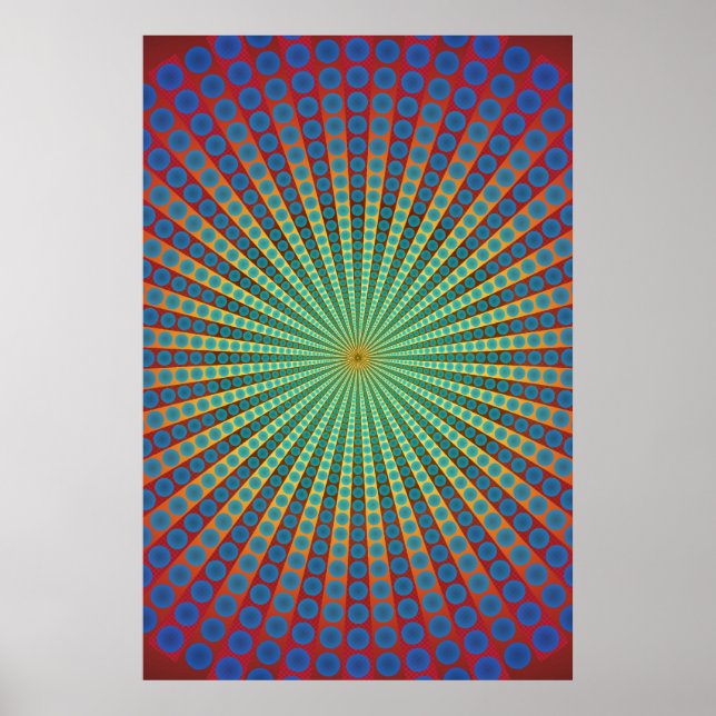 Poster: Tunnel of Spheres: Psychedelic Art Poster (Vorne)