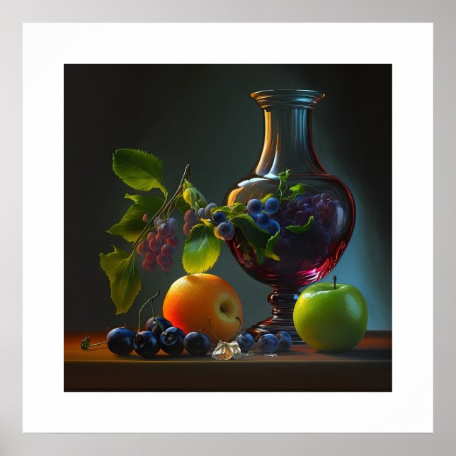 Poster Vase & Frucht (Vorne)