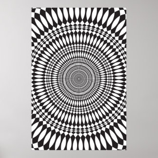 Poster: Vertigo: Schwarz und Weiß Abstrakt Poster