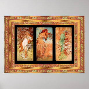 Poster Vintag Alphonse Mucha Panel Art Nouveau