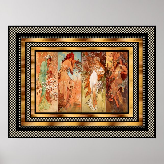 Poster Vintag Alphonse Mucha Panel Art Nouveau (Vorne)