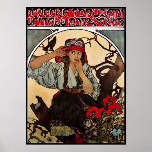 Poster Vintag Art Alfons Mucha Mährische Lehrer