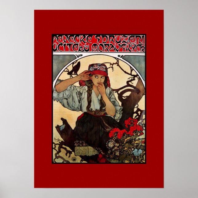 Poster Vintag Art Alfons Mucha Mährische Lehrer (Vorne)