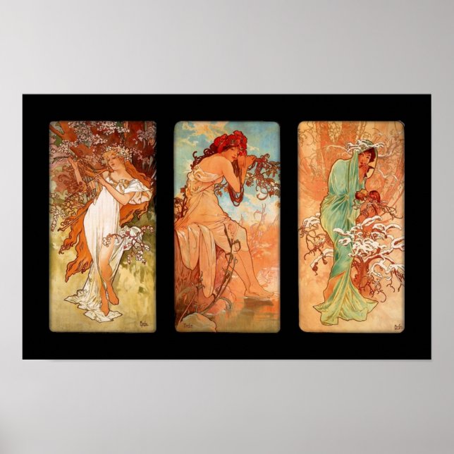 Poster Vintag Art Alfons Mucha Panel Art Nouveau (Vorne)