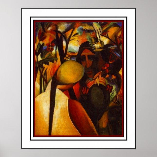 Poster Vintag Art August Macke Indianer 2 (Vorne)