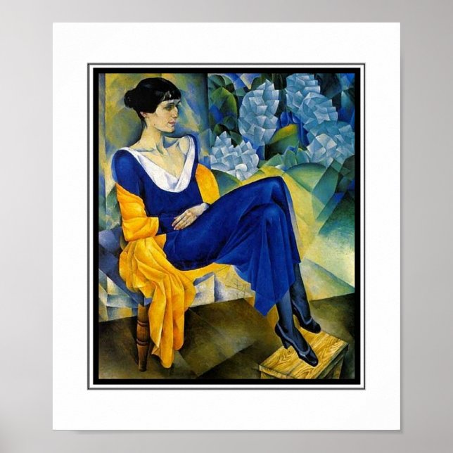 Poster Vintag Art Woman Blue Akhmatova_1914 (Vorne)